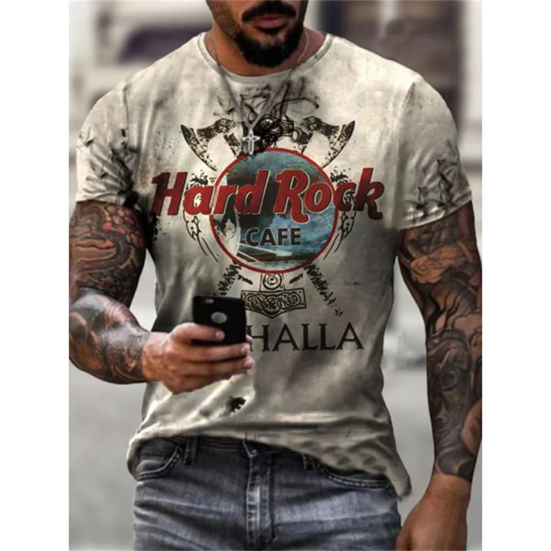 Herren Rock Band 3D T-Shirt Rundhals Unisex Sommer Streetwear Top Shirt