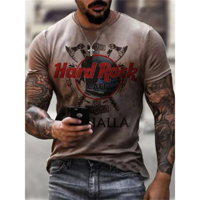 Herren Rock Band 3D T-Shirt Rundhals Unisex Sommer Streetwear Top Shirt