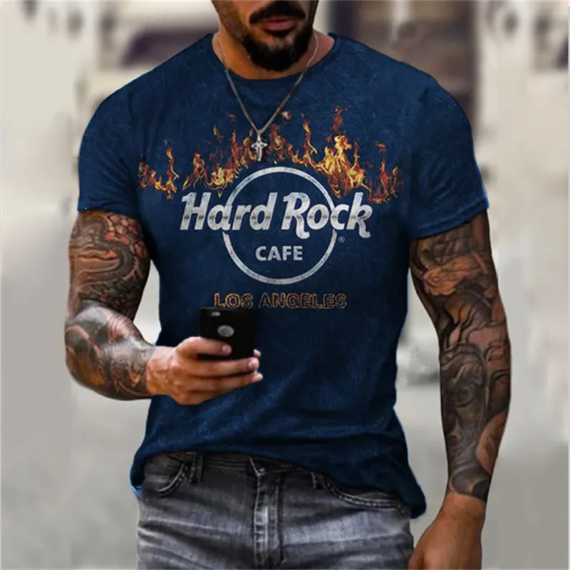 Herren Rock Band 3D T-Shirt Rundhals Unisex Sommer Streetwear Top Shirt