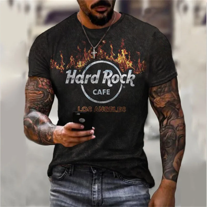 Herren Rock Band 3D T-Shirt Rundhals Unisex Sommer Streetwear Top Shirt