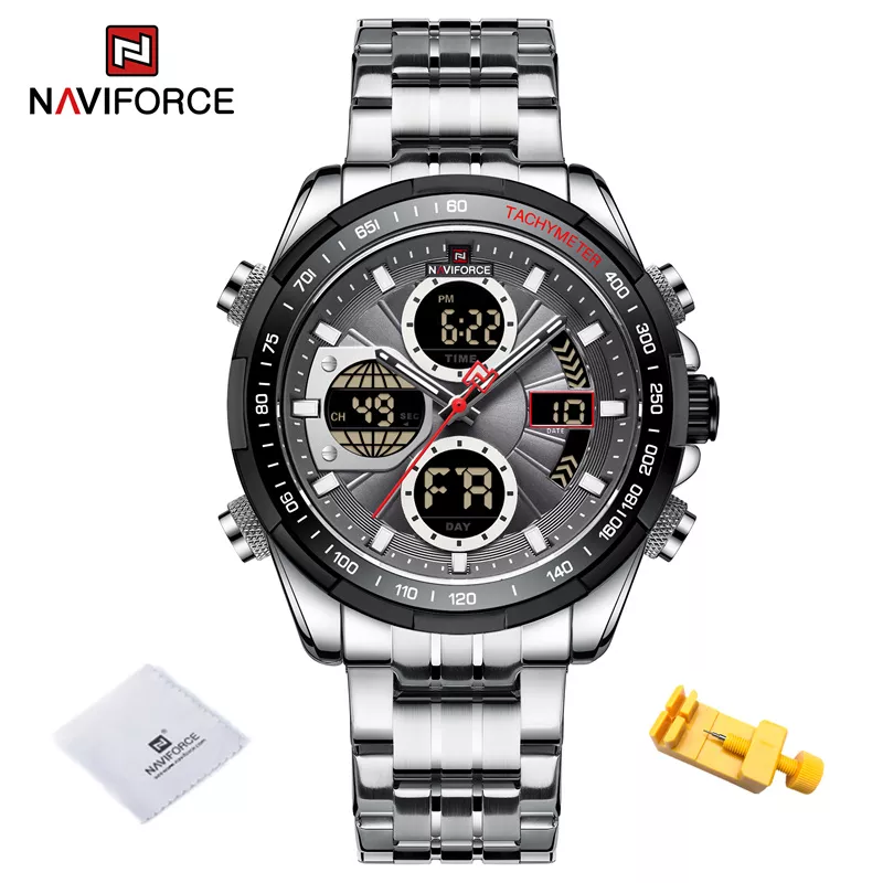 Herren Armbanduhr Silber Gold Edelstahl Fashion Quarz Uhr Chronograph Business