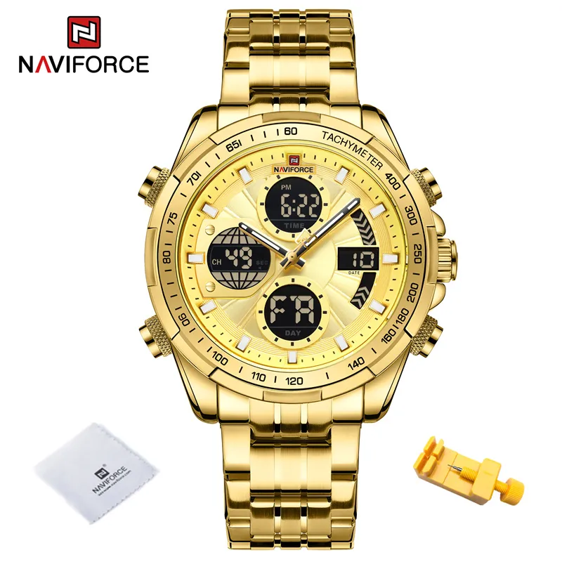 Herren Armbanduhr Silber Gold Edelstahl Fashion Quarz Uhr Chronograph Business