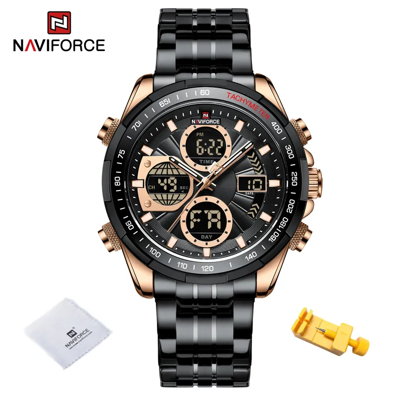 Herren Armbanduhr Silber Gold Edelstahl Fashion Quarz Uhr Chronograph Business