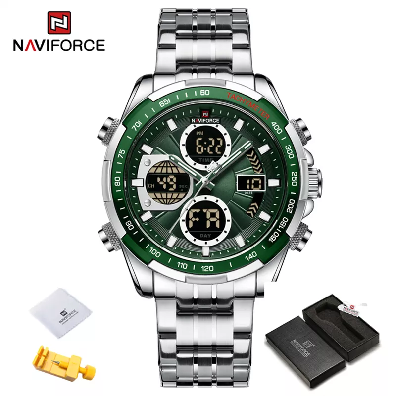 Herren Armbanduhr Silber Gold Edelstahl Fashion Quarz Uhr Chronograph Business