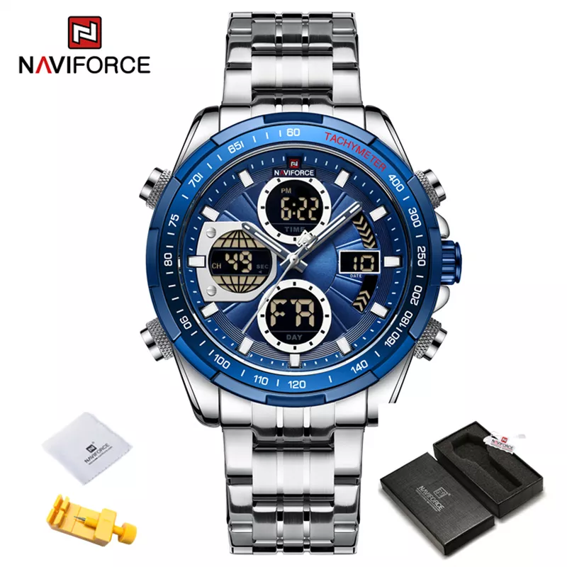 Herren Armbanduhr Silber Gold Edelstahl Fashion Quarz Uhr Chronograph Business