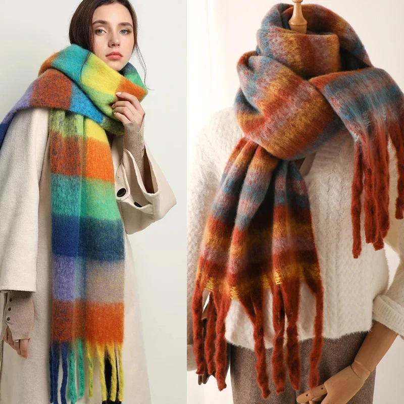 Damen Winterschal Viskose Stola Schlauchschal Halstuch Strickschal Loop NEU