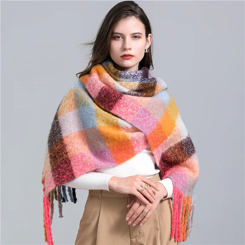 Damen Winterschal Viskose Stola Schlauchschal Halstuch Strickschal Loop NEU