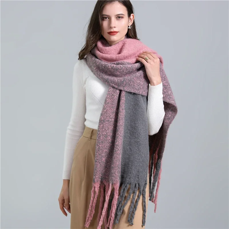 Damen Winterschal Viskose Stola Schlauchschal Halstuch Strickschal Loop NEU