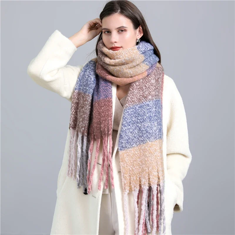 Damen Winterschal Viskose Stola Schlauchschal Halstuch Strickschal Loop NEU