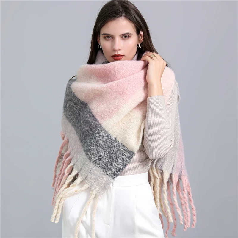 Damen Winterschal Viskose Stola Schlauchschal Halstuch Strickschal Loop NEU