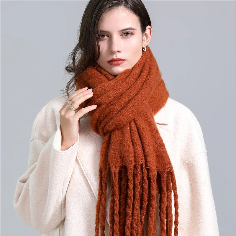 Damen Winterschal Viskose Stola Schlauchschal Halstuch Strickschal Loop NEU