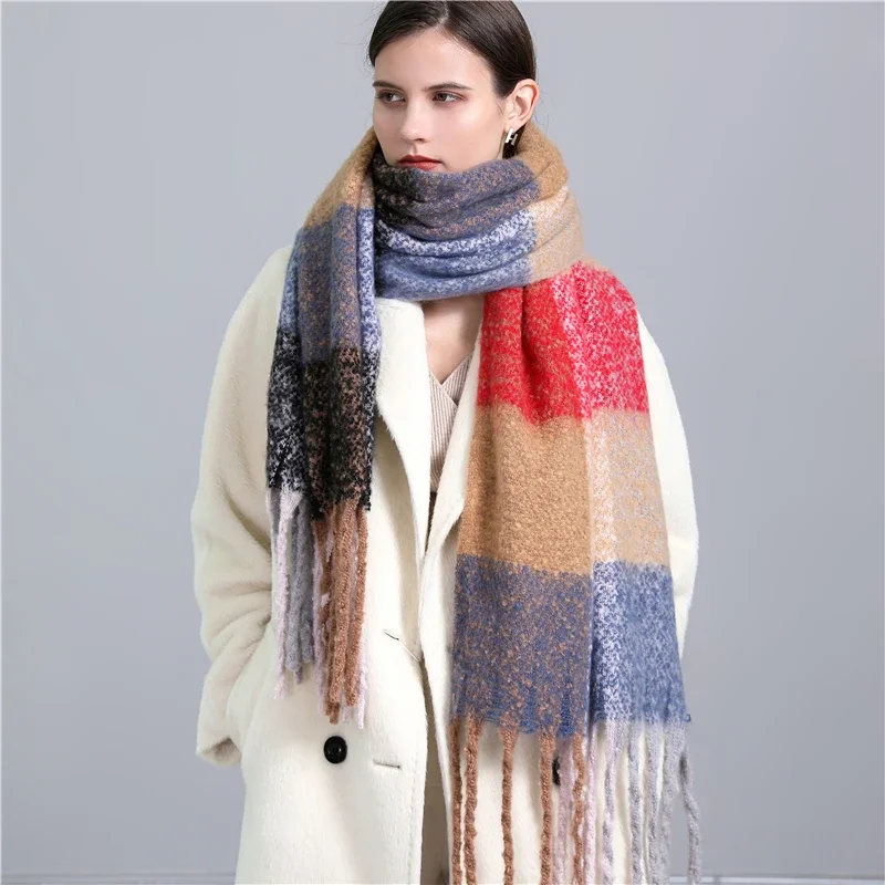 Damen Winterschal Viskose Stola Schlauchschal Halstuch Strickschal Loop NEU
