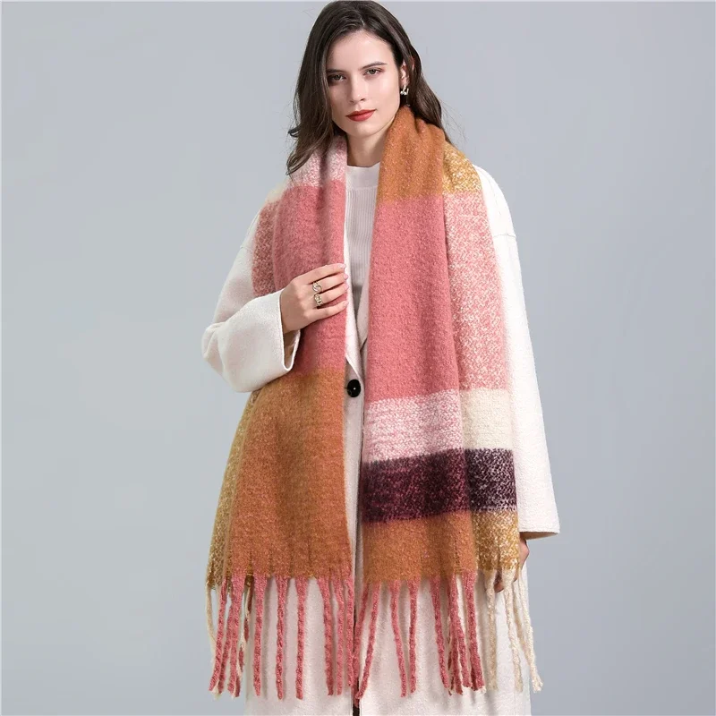 Damen Winterschal Viskose Stola Schlauchschal Halstuch Strickschal Loop NEU