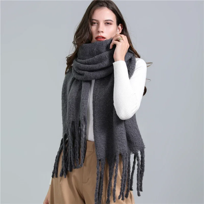 Damen Winterschal Viskose Stola Schlauchschal Halstuch Strickschal Loop NEU