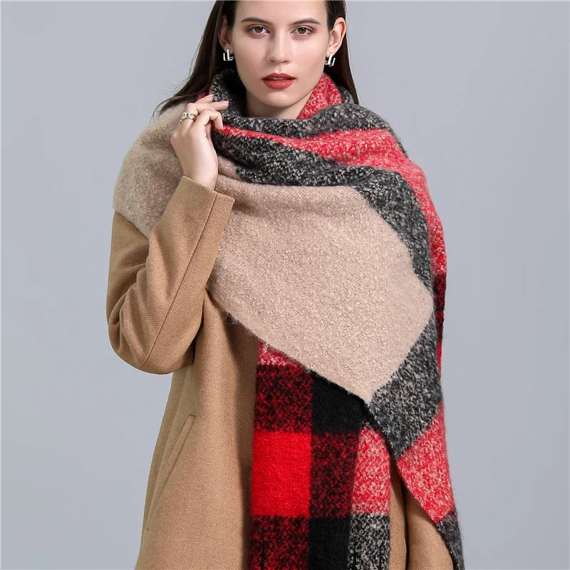 Damen Winterschal Viskose Stola Schlauchschal Halstuch Strickschal Loop NEU