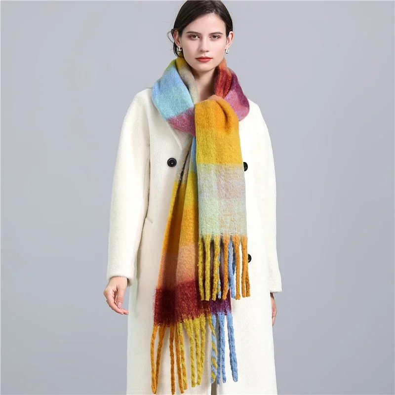Damen Winterschal Viskose Stola Schlauchschal Halstuch Strickschal Loop NEU