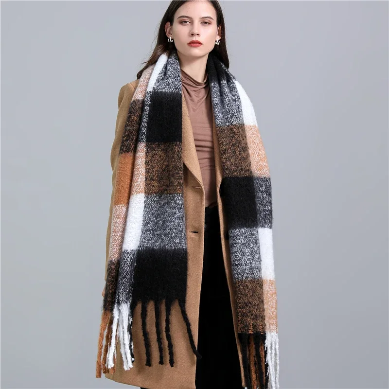 Damen Winterschal Viskose Stola Schlauchschal Halstuch Strickschal Loop NEU