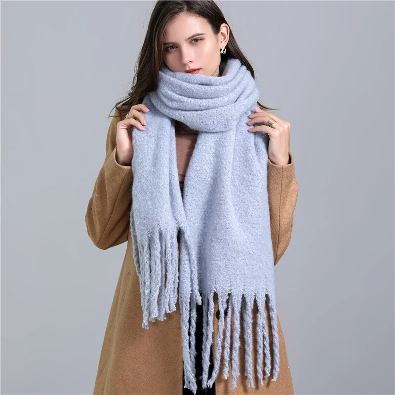 Damen Winterschal Viskose Stola Schlauchschal Halstuch Strickschal Loop NEU