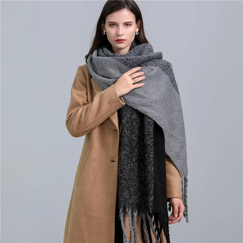 Damen Winterschal Viskose Stola Schlauchschal Halstuch Strickschal Loop NEU