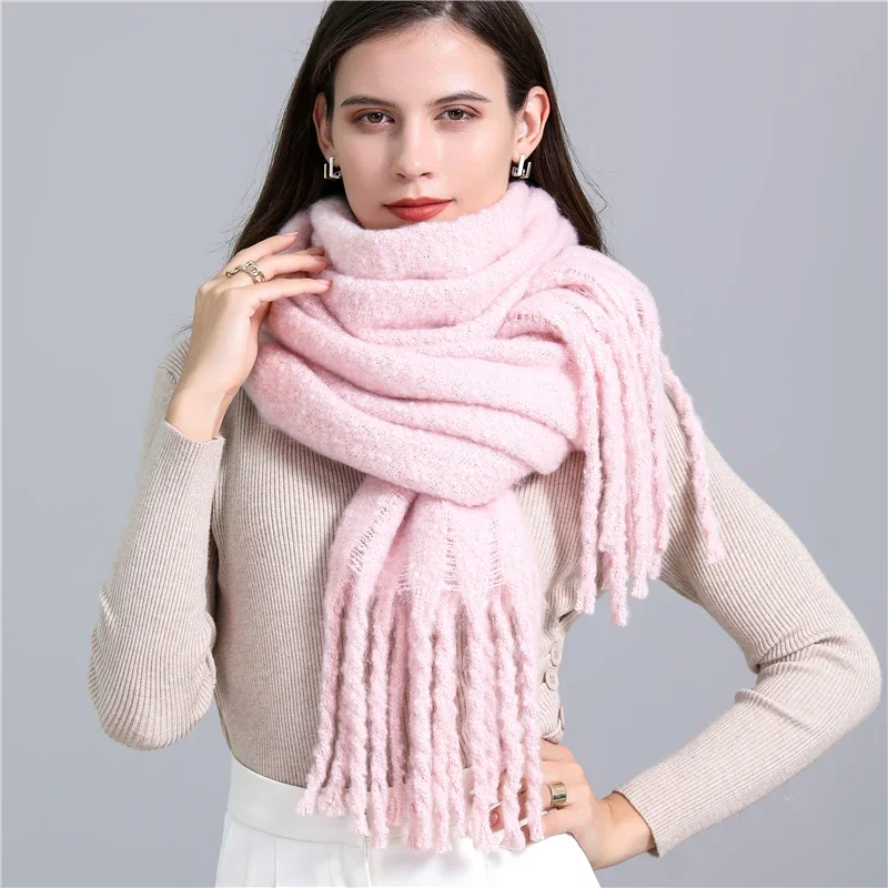 Damen Winterschal Viskose Stola Schlauchschal Halstuch Strickschal Loop NEU