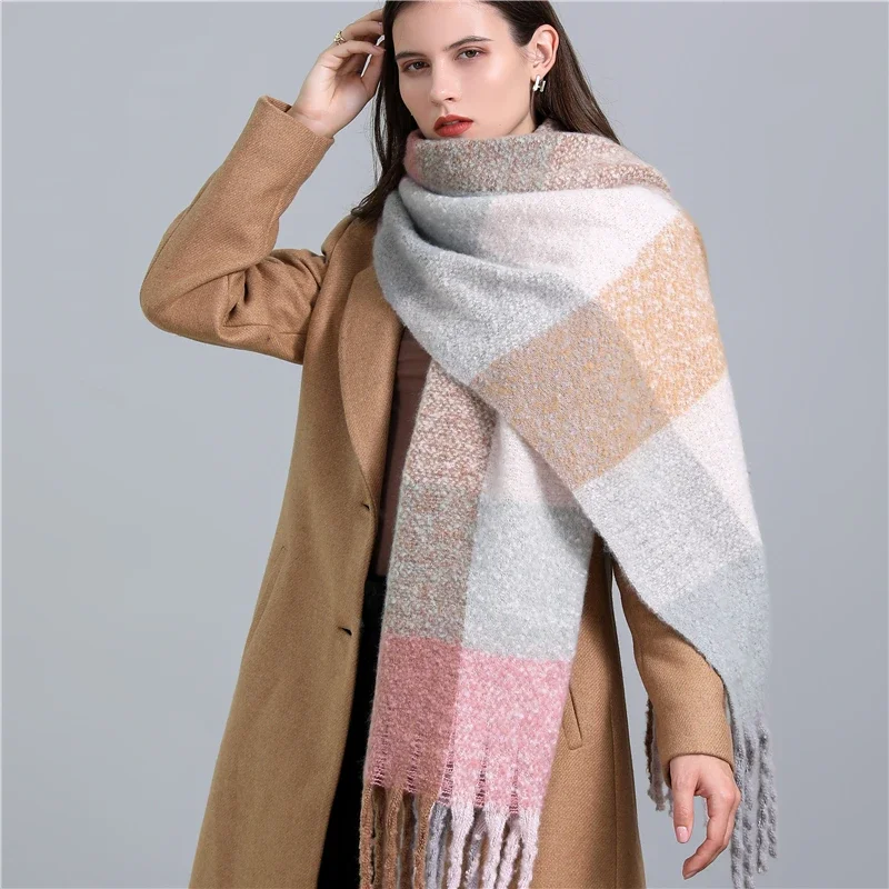 Damen Winterschal Viskose Stola Schlauchschal Halstuch Strickschal Loop NEU