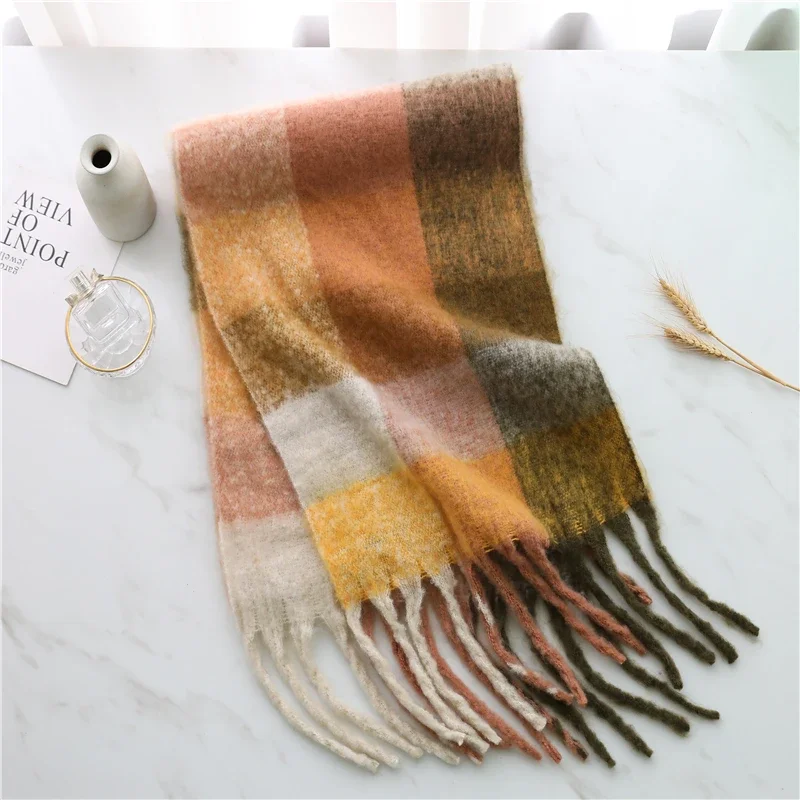 Damen Winterschal Viskose Stola Schlauchschal Halstuch Strickschal Loop NEU