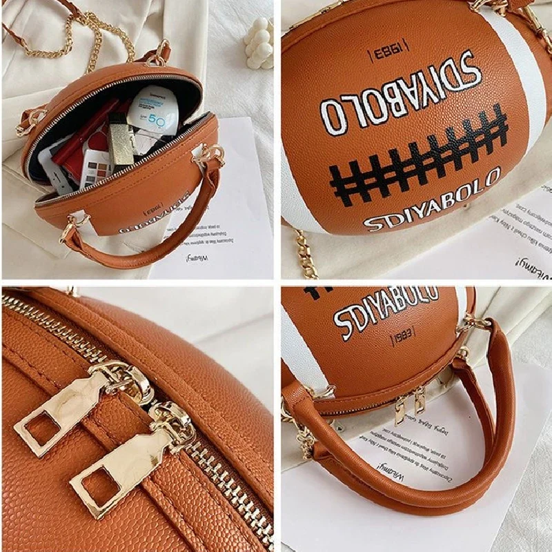 Damen Handtasche Football Crossbody Schultertasche Tasche Umhängetasche