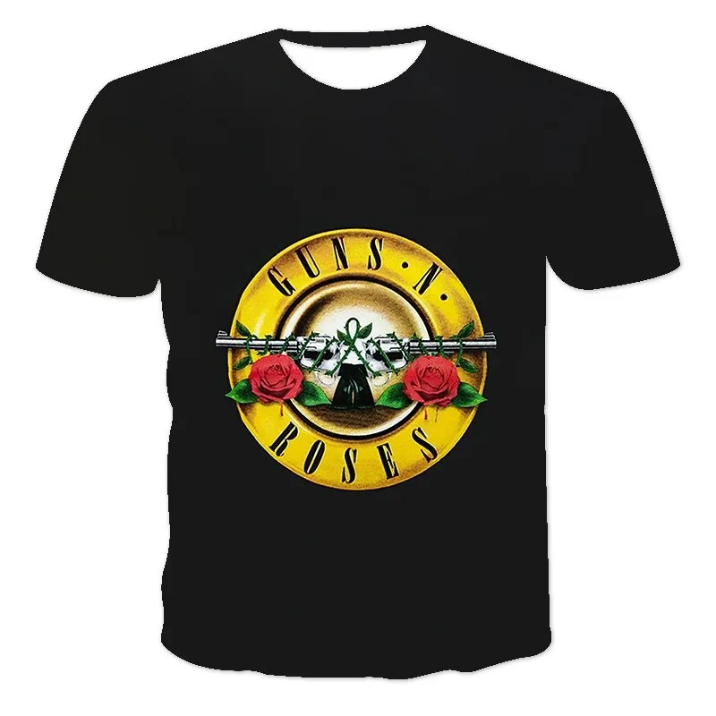Fashion Herren Rock Band 3D T-Shirt Rundhals Unisex Sommer Streetwear