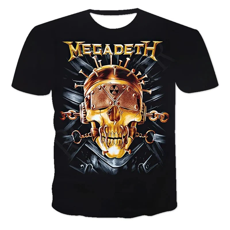 Fashion Herren Rock Band 3D T-Shirt Rundhals Unisex Sommer Streetwear