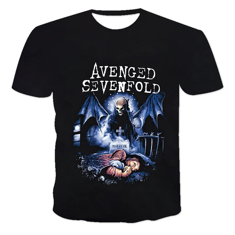 Fashion Herren Rock Band 3D T-Shirt Rundhals Unisex Sommer Streetwear