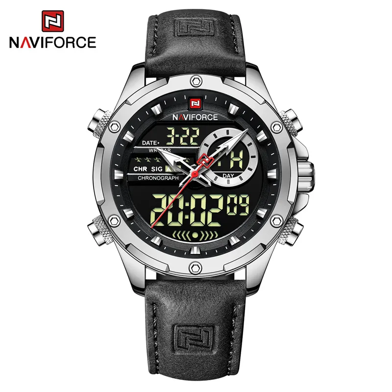 Herren Armbanduhr Silber Schwarz Edelstahl Quarzuhr Luxus Chronograph Business