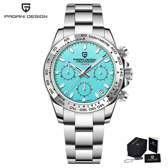Herren Armbanduhr Silber Gold Edelstahl Fashion Quarz Uhr Chronograph Business