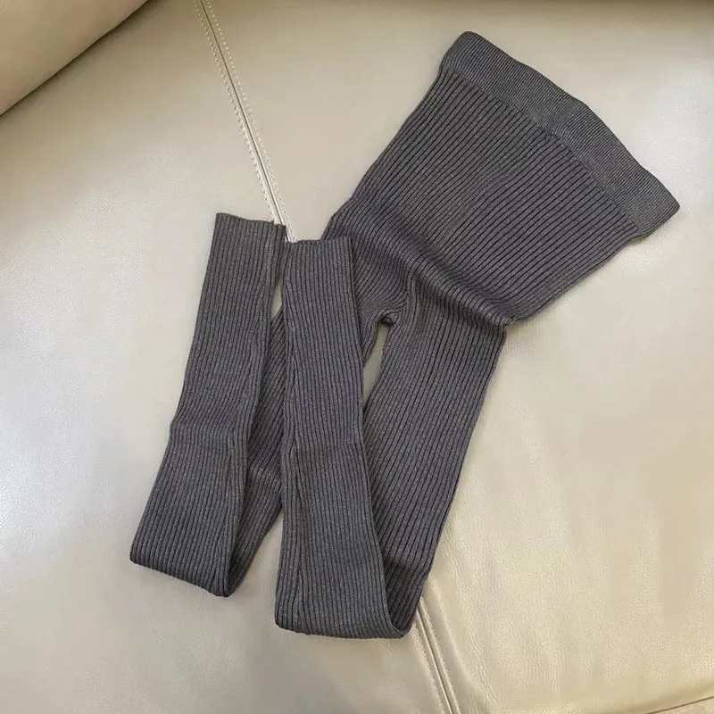 Frauen Winter Warm Gerippte Strick Strumpfhose Blickdicht Hose Leggins