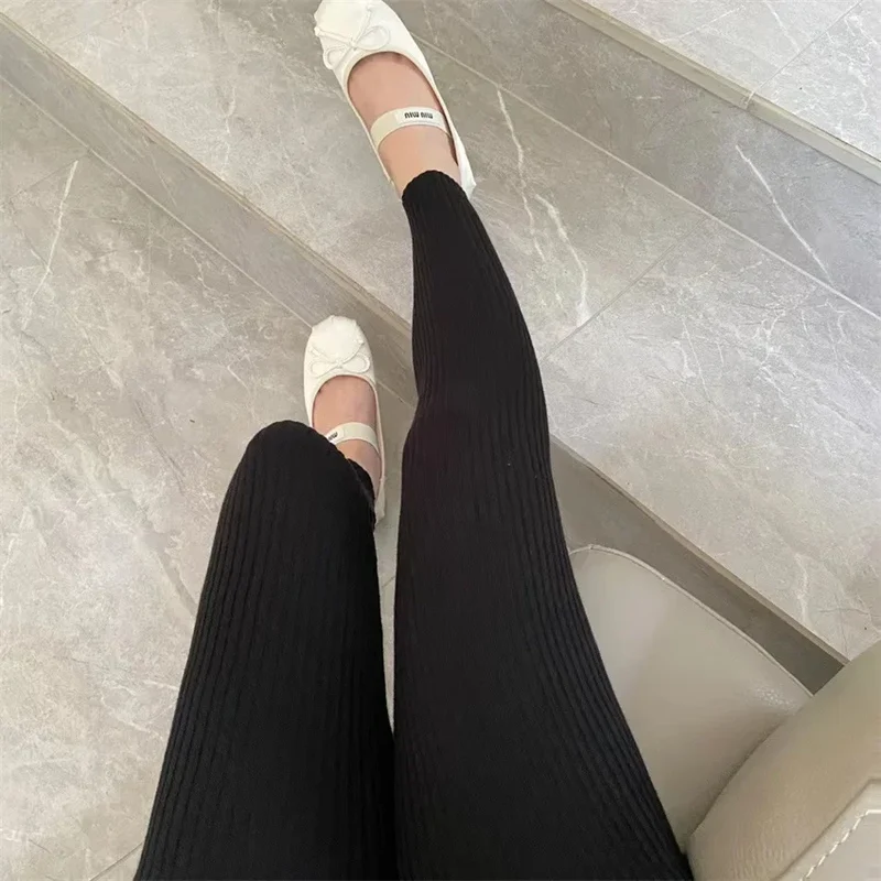 Frauen Winter Warm Gerippte Strick Strumpfhose Blickdicht Hose Leggins
