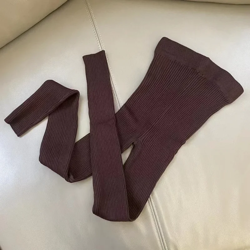 Frauen Winter Warm Gerippte Strick Strumpfhose Blickdicht Hose Leggins
