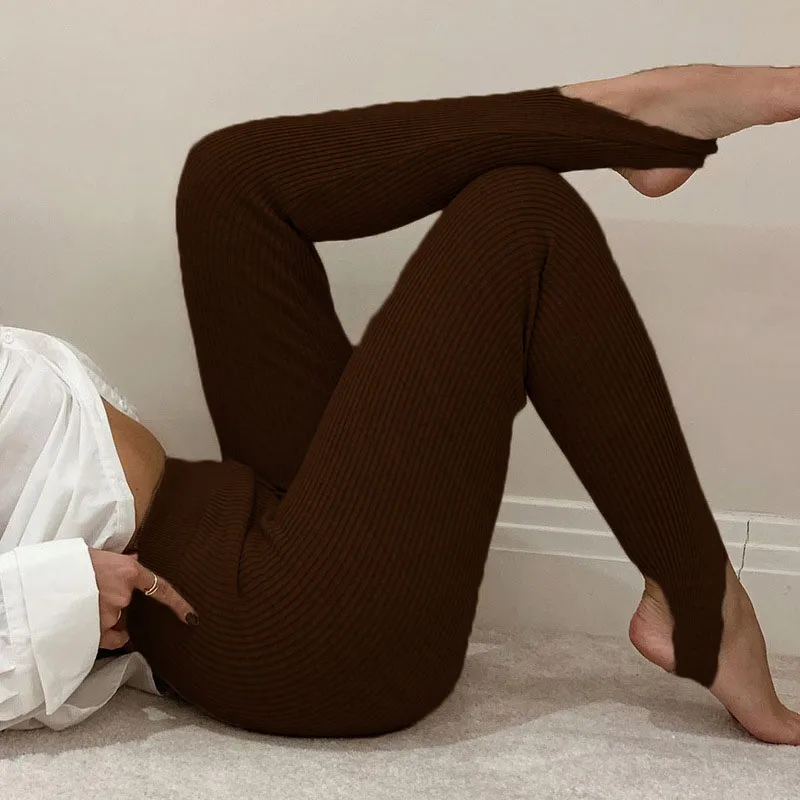 Frauen Winter Warm Gerippte Strick Strumpfhose Blickdicht Hose Leggins