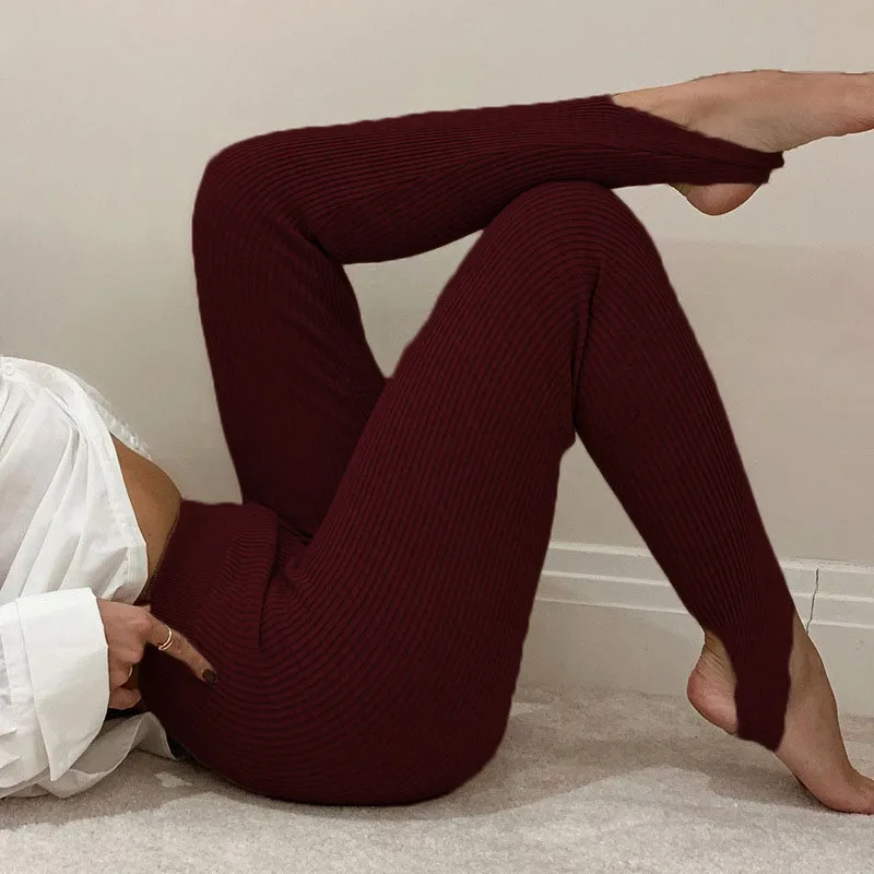 Frauen Winter Warm Gerippte Strick Strumpfhose Blickdicht Hose Leggins