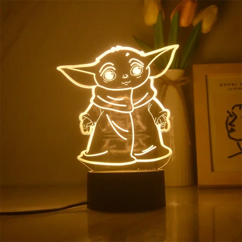 3D LED Nachtlicht Kinder Tischlampe USB Touch Fernbedienung Lampe Dimmbar NEU