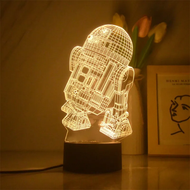 3D LED Nachtlicht Kinder Tischlampe USB Touch Fernbedienung Lampe Dimmbar NEU