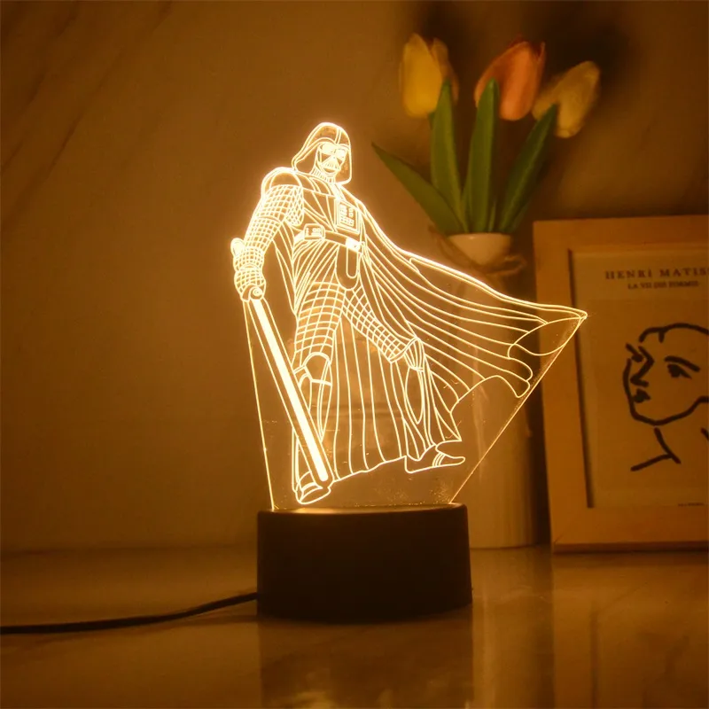 3D LED Nachtlicht Kinder Tischlampe USB Touch Fernbedienung Lampe Dimmbar NEU