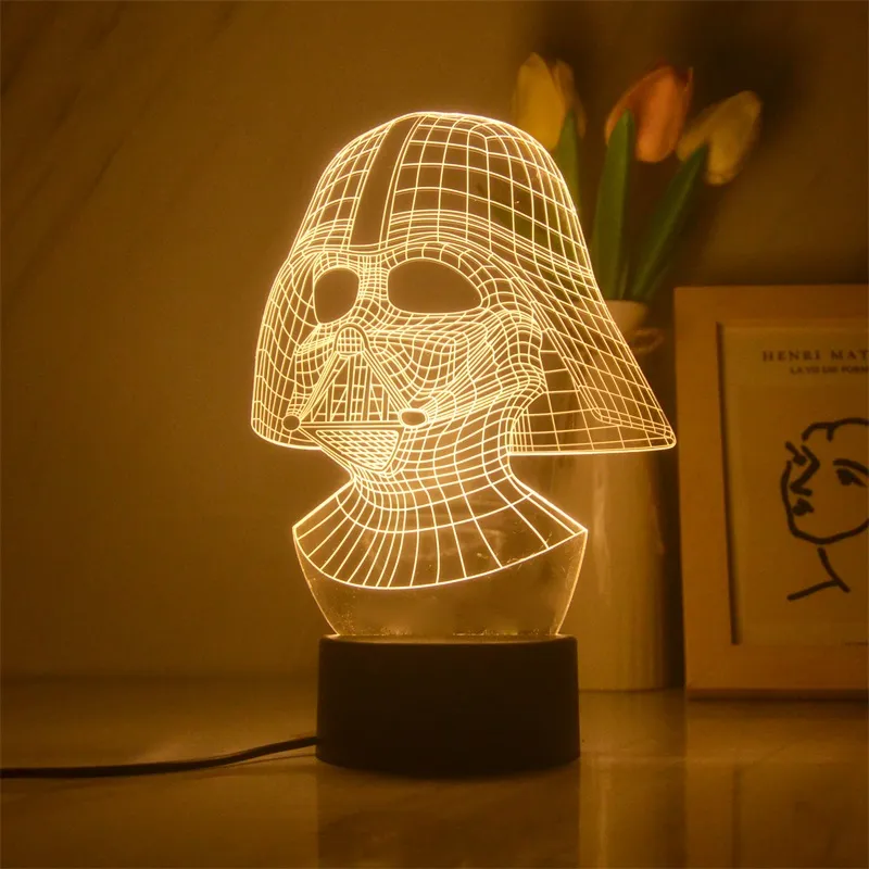 3D LED Nachtlicht Kinder Tischlampe USB Touch Fernbedienung Lampe Dimmbar NEU