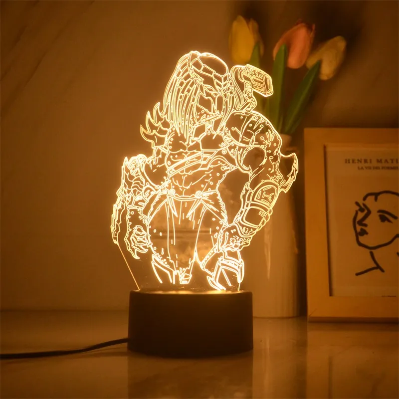 3D LED Nachtlicht Kinder Tischlampe USB Touch Fernbedienung Lampe Dimmbar NEU