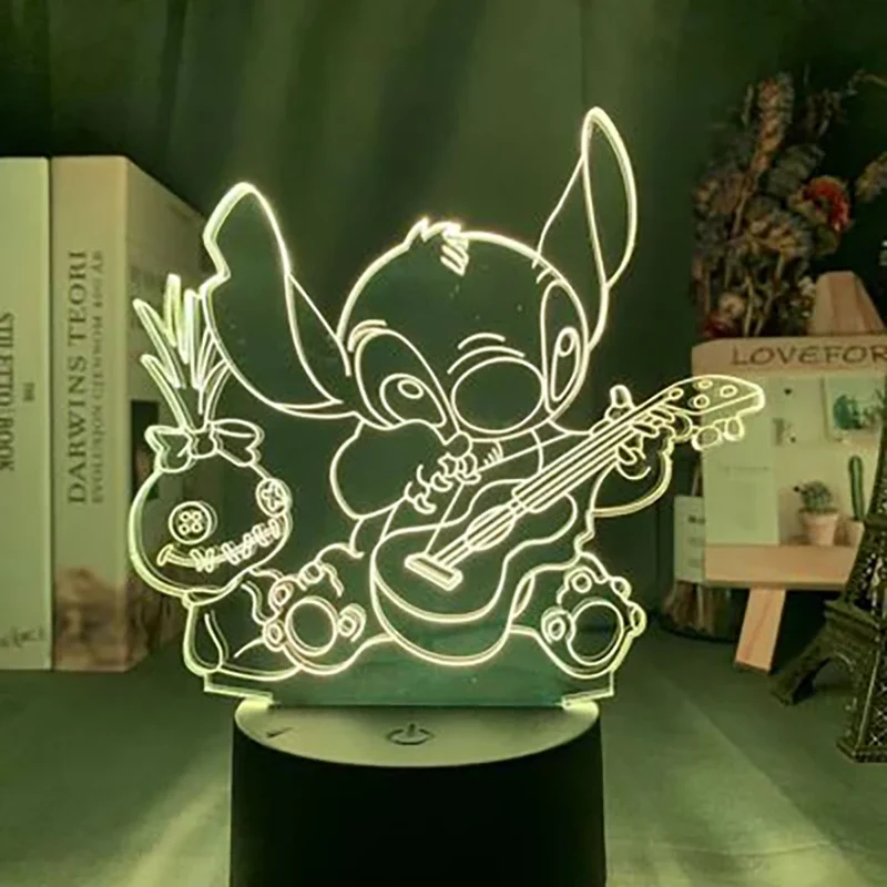 3D LED Nachtlicht Kinder Tischlampe USB Touch Fernbedienung Lampe Dimmbar NEU