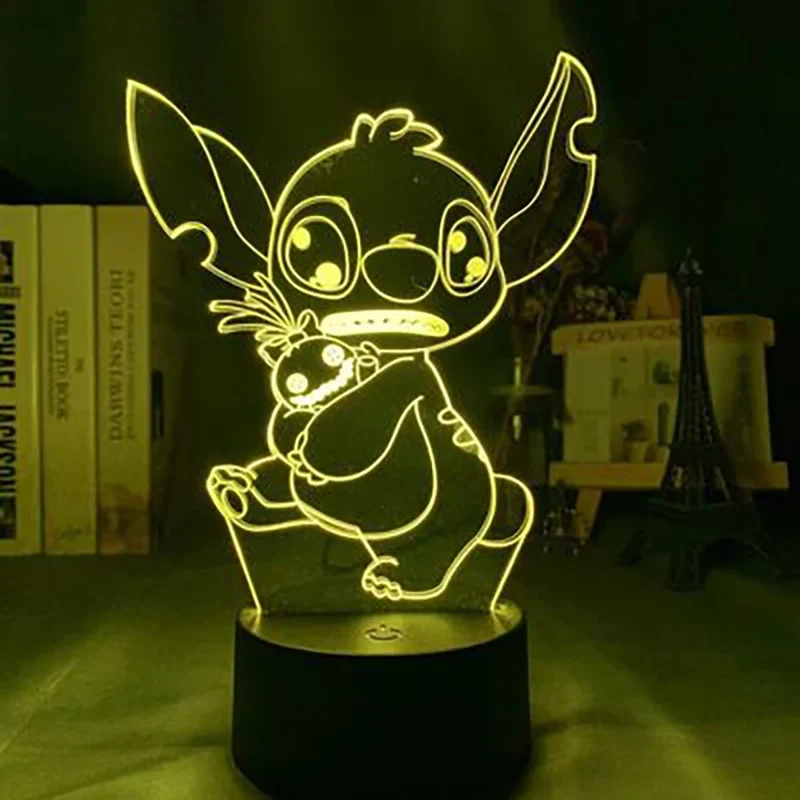 3D LED Nachtlicht Kinder Tischlampe USB Touch Fernbedienung Lampe Dimmbar NEU