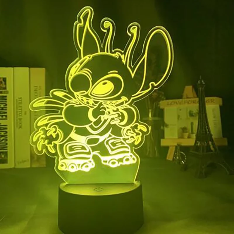 3D LED Nachtlicht Kinder Tischlampe USB Touch Fernbedienung Lampe Dimmbar NEU