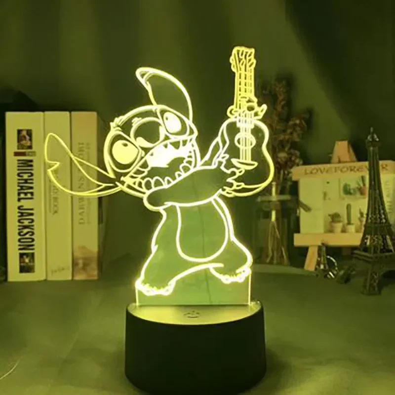 3D LED Nachtlicht Kinder Tischlampe USB Touch Fernbedienung Lampe Dimmbar NEU
