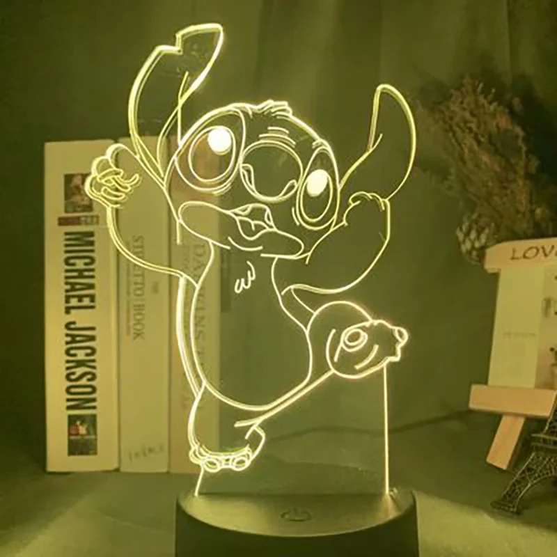 3D LED Nachtlicht Kinder Tischlampe USB Touch Fernbedienung Lampe Dimmbar NEU