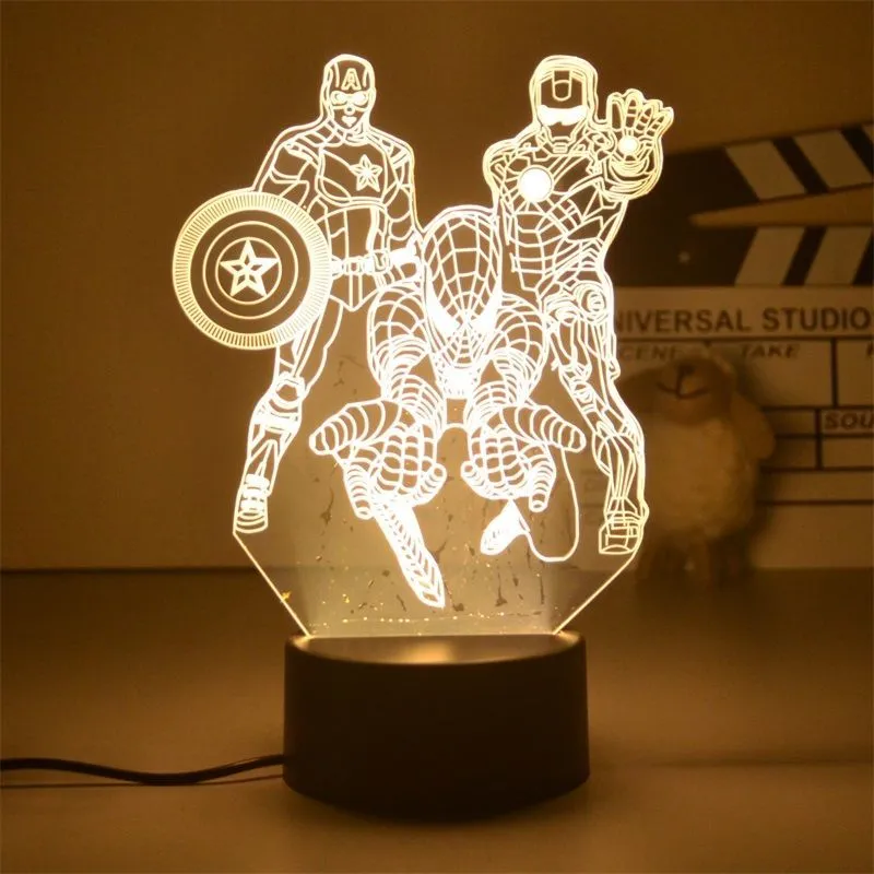 3D LED Nachtlicht Kinder Tischlampe USB Touch Fernbedienung Lampe Dimmbar NEU