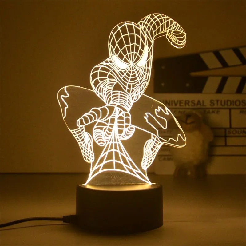 3D LED Nachtlicht Kinder Tischlampe USB Touch Fernbedienung Lampe Dimmbar NEU