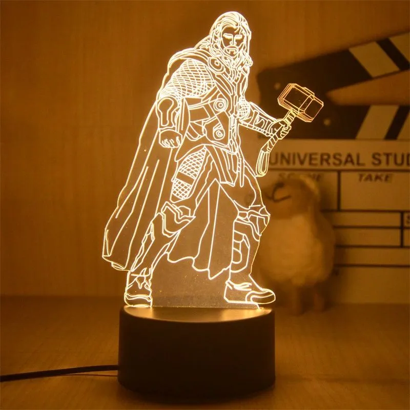3D LED Nachtlicht Kinder Tischlampe USB Touch Fernbedienung Lampe Dimmbar NEU